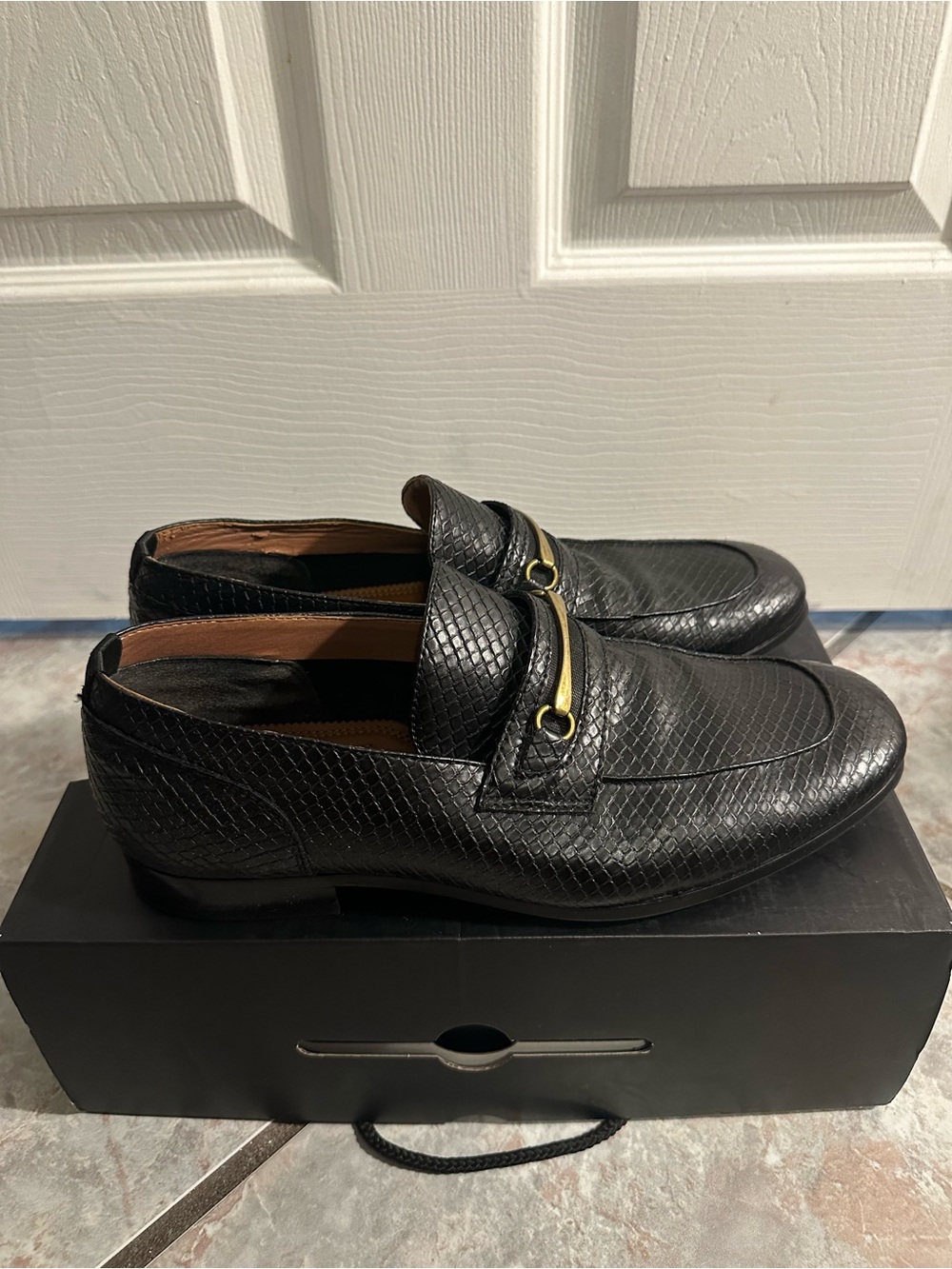 ALDO Black Textured Horsebit Loafers Men’s Size 9